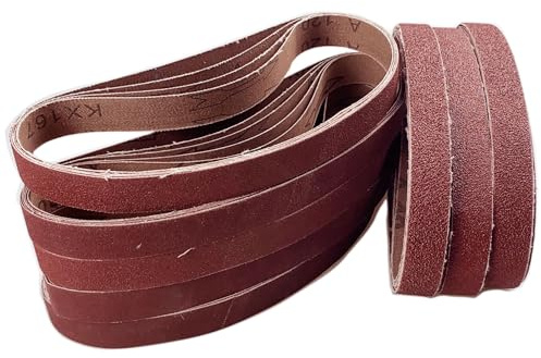 Slipband 20 x 520 mm, 8 olika kornstorlekar 5 x 40/60/80/120/180/240/320/400, slipbandsset, för tryckluft bandslipmaskin, polering metall, trä | fingerslipmaskin (40 stycken)