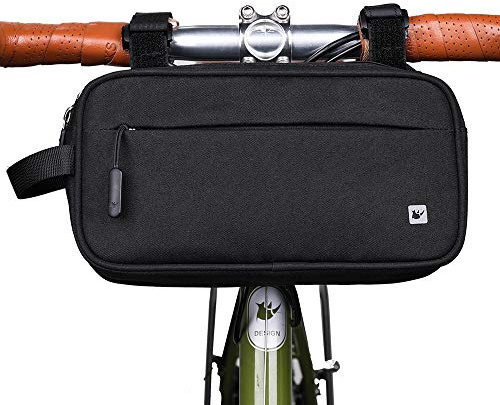 SANRUI Waterproof Bike Handlebar Bag,Bicycle Frame Bag Cycling Front Case Waist Pouch Mountain Bike Crossbar Front Bag Professional Cycling Accessories Black