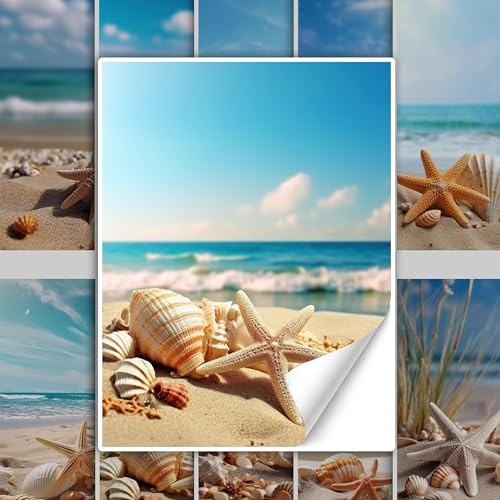 GRAZDesign Fliesenaufkleber Bad & Küche Maritim Strand und Muscheln Klebefliesen selbstklebend - 20x25cm / 20 Stück
