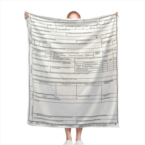 CowBey DD Form 214 Überwurfdecke, lustige amerikanische Veteranen, Decke, Geschenke für Männer im Ruhestand, warme Plüsch-Fleecedecke für Vater, Zuhause, Couch, Sofa, Schlafzimmer, Wohnzimmer,