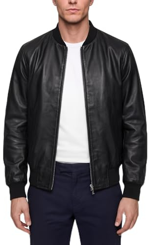 BARONE giacca pelle uomo, giubbotto pelle uomo foderato bomber in pelle, per ogni occasione la migliore giacca in Made in Italy RICCARDO