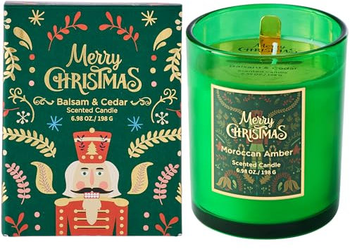 Airkeep Candela Profumata Morrocan Amber, Candela da 198 g con Durata di Bruciatura Prolungata, Candela in Cera Naturale per la Casa, Perfetta come Regalo di Natale per Uomini e Donne