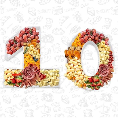 Befüllbare Papptablett, Zahlen, Pappmaché, Box für Charcuterie, Schokolade, Süßigkeiten, Party-Dekorationen, 30,5 cm (10 Formen)