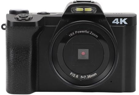 Appareil Photo Numérique HD 4K, Caméra de WiFi 48 MP avec écran IPS de 3,5 Pouces, Zoom Numérique 16X, Appareil Photo Numérique Compact pour Adolescents Adultes Débutants