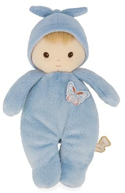KALOO – Mycket mjuk och fluffig babydocka – mjuk och delikat kropp – tygdocka – blå färg – 24 cm – tvättbar – från födseln – K222004