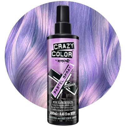 Crazy Color Lavender Temporary Pastel Hair Spray 250ml | Lilac Pigment, 1-3 washes