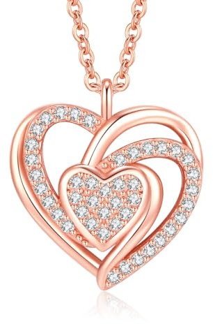 Jrêveinfini Herz Halskette Damen 925 Silber mit Anhänger, Zirkonia Schmuck für Frauen mit Geschenkbox, Geschenk zu Weihnachten, Valentinstag, Muttertag & Geburtstag
