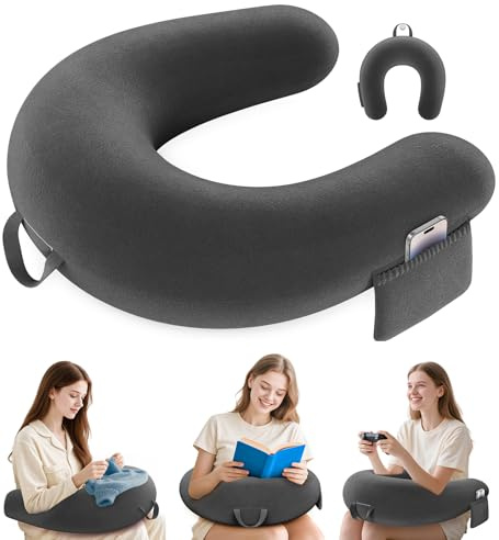Gaming Kissen & Lesekissen, Reading Pillow für das Sitzen auf dem Bett/Sofa/Fußboden, Fütterungs/Häkelkissen mit großer & Ergonomic Gaming Pillow, Gamer Kissen für Ipad/Laptop - Schwarz