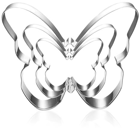 3 Stück Schmetterling AusstecherSet,Edelstahl Schmetterlings Ausstecher,Leicht zu Reinigen Ausstechformen,Schmetterlings Ausstecher Formen,für Küche Diy Desserts Backen,Handgemachte Snacks Osterkeks