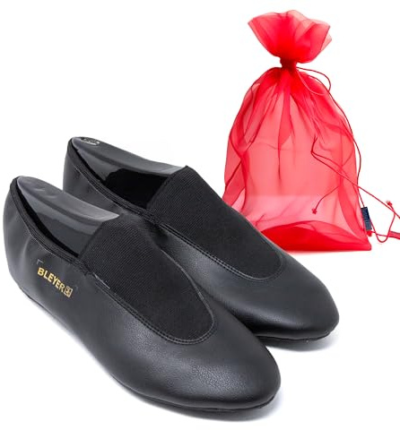 DanzaVinci Bundle Bleyer Voltigierschuhe 3843 Volti-Profi mit Schuhbeutel, Schwarz, 38, Gymnastikschuhe aus Soft-Microfaser für Kinder und Erwachsene, Schläppchen rutschfest