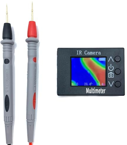 Uxsjakjsd Multimetro Digitale 2-In-1 Portatile con Termocamera IR e Termometro Digitale con Fotocamera Infrarossi 32x24