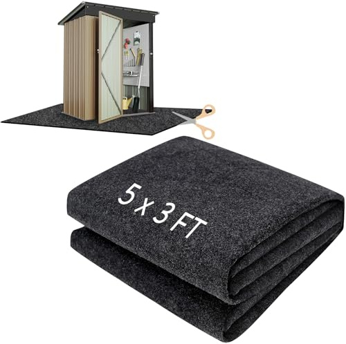 Waterproof 5x3 FT Outdoor Storage Shed Floor Mat - Washable Anti-Slip Pad for Small Shed, Carport & Furniture - Dustproof Protection for Shed Flooring from Wear - Tool Shed Not Included