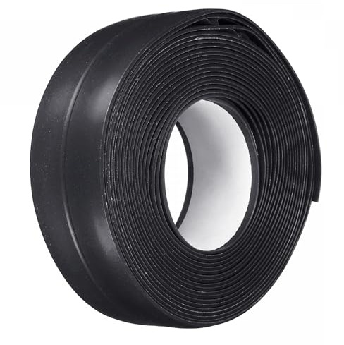 TA-VIGOR Waterproof Seal Caulk Strip Tape Self Adhesive PVC Sealing Tape, Kitchen Bathroom Sink Bathtub Toilet Wall Corner Gap, Mould Proof Flexible Trim Easy to Cut – Black 22mm x 3.2m