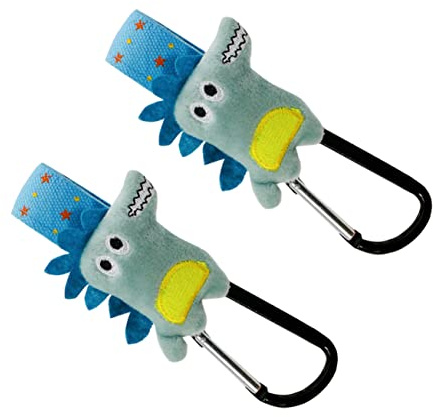 GARIOUANS Ganchos Para Cochecito De Ñiño 2 Piezas Azul Gancho Para Bolsa De Pañales Clip Resistente Para Carrito Uso Paseos y Picnics