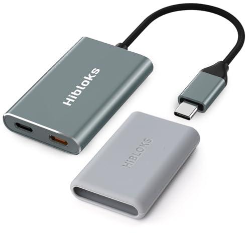 HiBloks USB C to AR Glasses Hub and Charging Adapter, Charge and Play Adapter with 4K60Hz and 65W Fast Charging for Switch 1&2/Rokid/Xreal/RayNeo/VITURE/iPhone 15&16