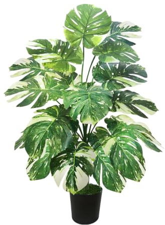 Natligard Bonsái Artificial de Monstera Deliciosa de 74 cm con 18 Hojas. Esta Gran Planta Artificial es Ideal para Exteriores, dormitorios, oficinas, Jardines y Otras Decoracion hogar
