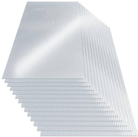 14 Stück Gewächshaus Platten,Set Polycarbonat Hohlkammerstegplatten 61 x 115 cm Doppelstegplatte für Gewächshaus, Garten Treibhaus Ersatzplatten