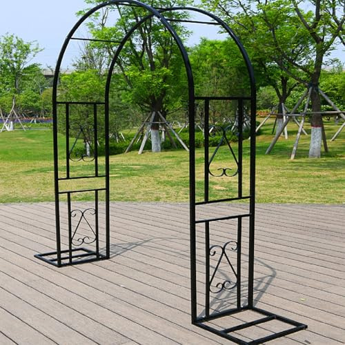 Enrejado de metal para jardín de 4.6 a 11 pies para plantas trepadoras, vides y rosas, decoración de boda al aire libre, arco marrón resistente (300 x 230 cm)
