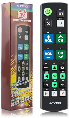 Universal Big Button TV Remote Replacement, Compatible with All Samsung/VIZIO/LG/Sony/Philips Smart TVs and More