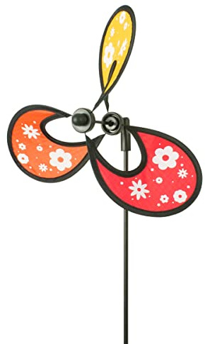CIM Windspiel - Little Flower Rainbow - UV-beständig und Wetterfest - Windrad: Ø28cm - Gesamthöhe: 70cm - inkl. Fiberglasstab
