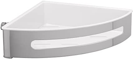 WENKO Hörnhylla Premium Plus – hörnhylla, hörnvägghylla, rostfritt stål, 28,5 x 8,5 x 21 cm, glänsande