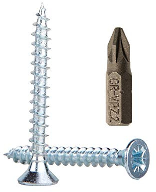 Lote de 900 tornillos para madera de acero galvanizado de 4,0 x 35 mm, tornillos de cabeza Pozi-Drive, fijadores, avellanados, tornillos de aglomerado (900)