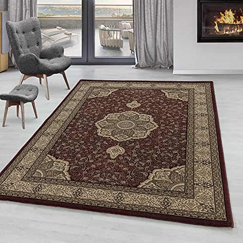 SIMPEX Tappeti a pelo corto, Design orientale, Tappeto Rosso, 120 x 170 cm, Tappeti in stile orientale, Tappeto soggiorno