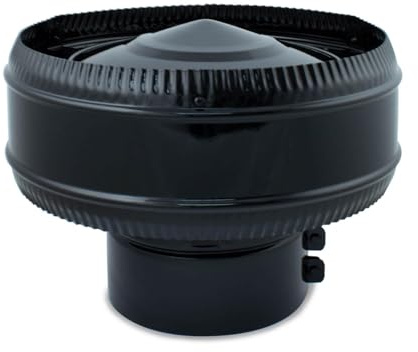 CAEXVEN Sombrerete Antirevocante CAEXVEN 175mm | Acero Reforzado Negro | Protección Total contra Viento y Lluvia | Fabricado en España