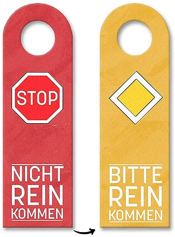Verkehrsschilder Vorfahrtstraße und Stopschild Türhänger beidseitiger Türanhänger nicht reinkommen oder bitte reinkommen als praktisches Gadget für Fahrlehrer oder Fahrschule