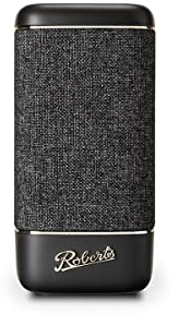 Roberts Enceinte Bluetooth Beacon 335 - Portable, Rechargeable, Autonomie 15h, Deux radiateurs de Basses passifs, Amplificateur de Basses, égaliseur, Appairage stéréo Noir Carbone
