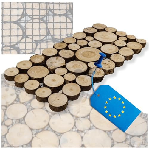 MODO24 Gehweg Gartenweg aus Holz, 1 Modul, Gartentritt, Trittplatten, Holzscheibe, Holzscheiben, Weg Holzpfad, Gartenplatten, Beetplatten, Bodenplatten, Gehwegplatten, FSC Holz, Modulmaß 80x40x2 cm