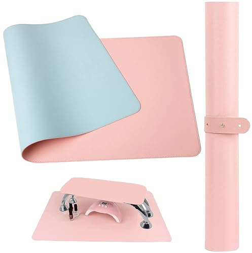 LINXINS Nail Arm Rest Mat Double Side, Foldable and Washable Nail Cushion Table Pad, Nail Mat, Makeup Mat for Dressing Table, Nail Tech Supplies, Nail Accessories for Nail Technician