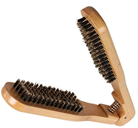 MOUMOUTEN Cepillo para El Cabello con Abrazadera De Madera - Alisador De Cabello De Doble Cara Peine Alisador De Cabello De Madera para Cualquier Tipo De Cabello Todas Las Edades(#1)