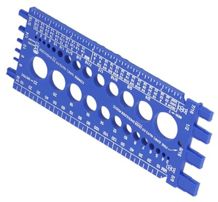 CCYLEZ Calibro per Filettatura Bullone Dado Calibro per Filettatura Bullone Multifunzionale Heavy Duty M3 a M22 Dimensioni Metriche in Pollici per Un Rapido Accesso per Officina e