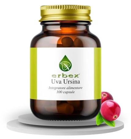 ERBEX - Uva Ursina 100 Capsule | Polvere Micronizzata + Estratto Titolato 10% Arbutina | Benessere delle Vie Urinarie e Drenaggio | Formula Doppia