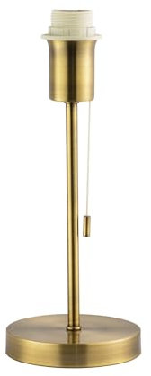 Happy Homewares Traditional and Classic Table Lamp Base in Antique Brass with Pull Cord Switch | 31cm x 13cm | 1 x 11w LED