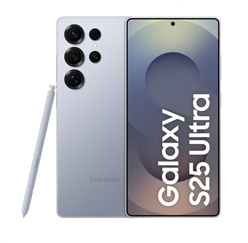 Samsung Galaxy S25 Ultra 5G AI Smartphone (Titan Silverbleu, 12 Go de RAM, 256 Go de stockage), appareil photo 200 MP, S-Pen inclus, longue durée de vie de la batterie