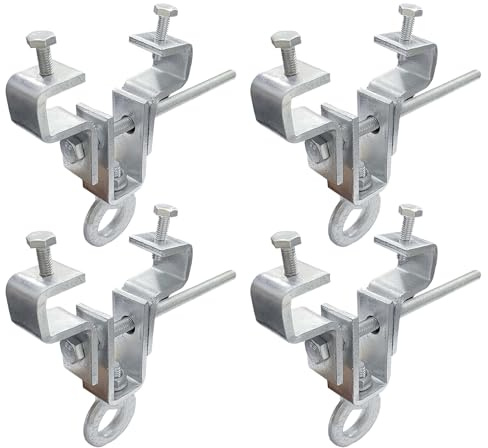 Hanured 4 Stuck Stahl-I-Träger-Aufhänger, I-Beam Aufhänger für schwere Säcke, Boxsack-Zubehör für Balken, Stahlträger Klemmen Breite Verstellbar von 6,3-19cm