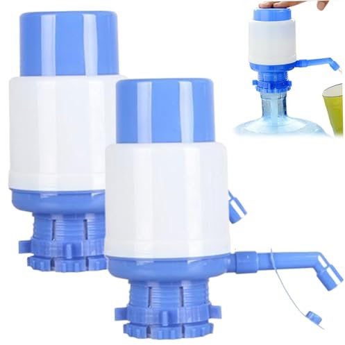 Bomba de Agua Manual de 2 pcs para Jarra de 5 galones, Bomba de Jarra de Agua portátil, Botella de dispensador de presión Manual con un Tubo y Tapa Extra Cortos
