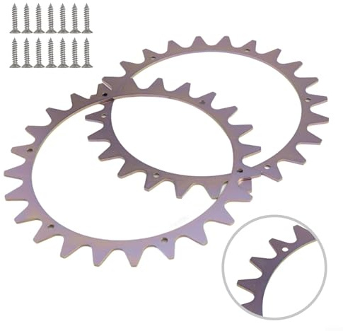Eawfgtuw 2 picos robóticos de acero inoxidable para cortacésped Worx S/M, 8 pulgadas, mejora de la tracción con 12 tornillos, picos de rueda de tracción para robot cortacésped de 225 mm