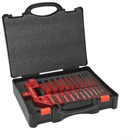 Tisch-Setup-Blöcke aus Aluminium für Oberfräsen, Höhe, Fräsen, Dicke und Tiefenwinkellehre mit Aufbewahrungskoffer für Holzbearbeitung und Heimwerker