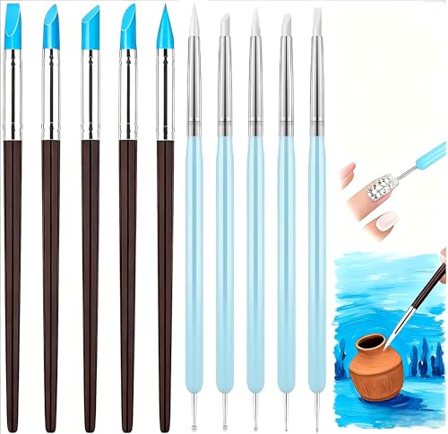 Silicone Brush, Sculpting Tools, Clay Carving Tools, Silicone Paint Brush | Suitable for Pottery Craft Pottery Craft, Nail, Blending, Rock, Drawing Art Projects, Ceramic Pottery Sculpture Fondant