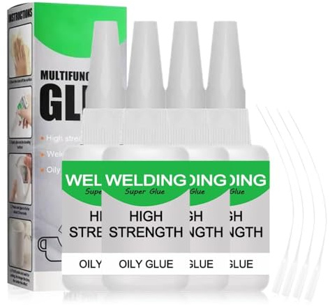 2026 Neu Universalkleber 50g, Hochfester Superkleber Ölbasierend, Kleben Statt Bohren Extra Stark, Wasserfester Alleskleber für Kunststoff, Metall, Keramik, Leder & Holz (4)
