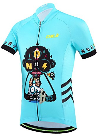 SXSHUN Maillot de Cyclisme Enfant Garçon Fille T-shirt à Manches Courtes Maillot de Cuissard avec 3D Coussin de Siège Sport Shorts Vélo Vêtements