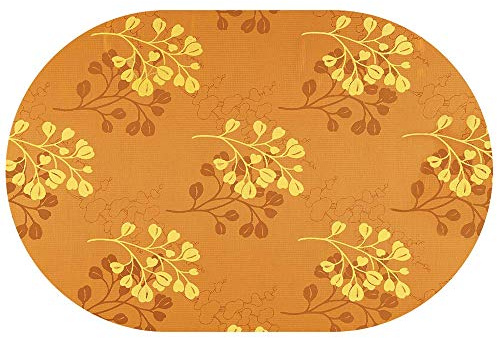 Gartentischdecke Tischdecke Capri Miami 3D Druck mit Einfassband Softschaum Farbe & Größe wählbar Oval 160 x 210 cm Orange Gelb Outdoor Frühling Sommer