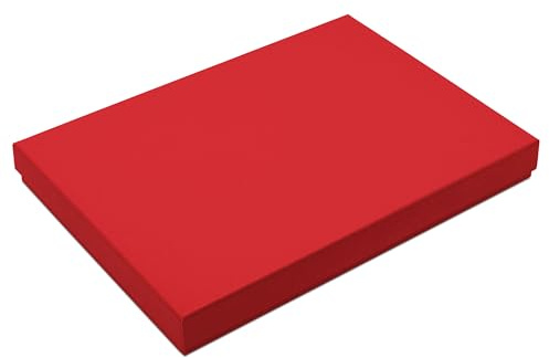 1x DIN A4 - Hochwertige Geschenk- und Aufbewahrungsbox - 30,2 x 21,3 x 2,1 cm - Rot - stabiler 650 g/m² Karton