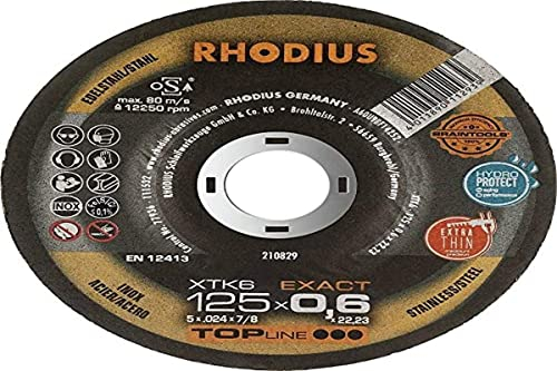 RHODIUS TOPline XTK6 EXACT BOX Extradünne Trennscheibe 125 x 0,6 x 22,23 mm 10 Stk