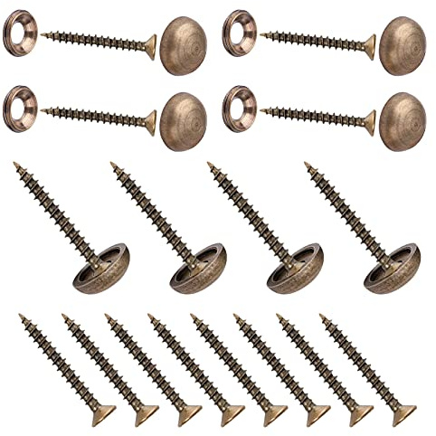 INCREWAY Spiegelschrauben, 8 Stück dekorative Messing-Spiegelschrauben, Spiegelnägel, Schraubdeckel, Abdeckungen mit Kuppel und Unterlegscheiben (15 mm)