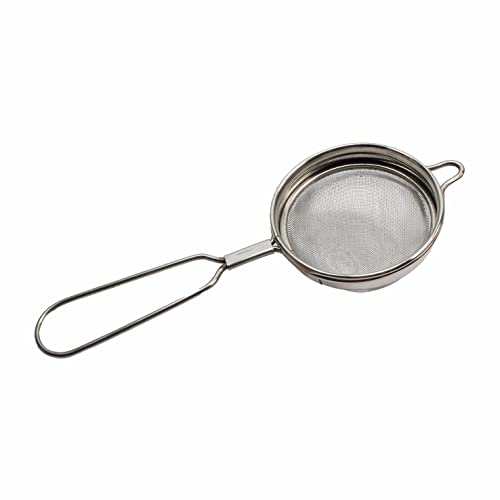 SUL Stainless Steel Tea Fine Mesh Strainer, Tea Infuser for Loose Tea, Mini Mesh Sifter Stainless Steel Cooking Sieve Loose Leaf Tea sieves and strainers with Non Slip Handle (Small - 8.7 inch)