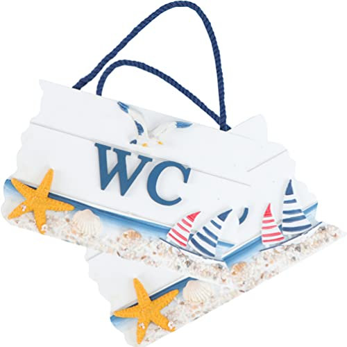 DECHOUS 2stücke Wc-schild Aus Mediterraner Stil Dekoratives Türschild Wc-hinweisschild Wc-anhänger Passend Für Hotels Restaurants Cafés Lagerhallen Einkaufszentren Parkplätze Hinweistafel